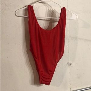 red mesh bodysuit